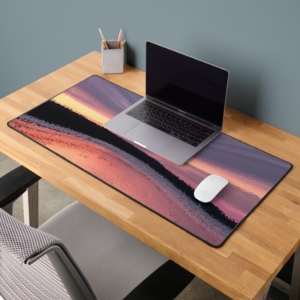 Sunset Ocean Wave Abstract Desk Mat