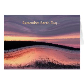 Sunset Ocean Wave Abstract Earth Day Card