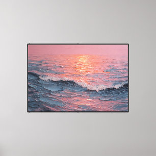 Sunset Ocean Wave Painting – Abstract Wall Art