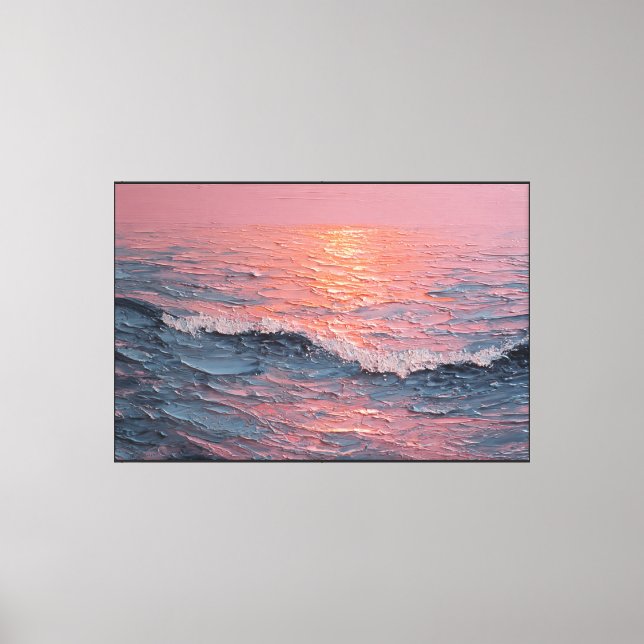 Sunset Ocean Wave Painting – Abstract Wall Art (Front)