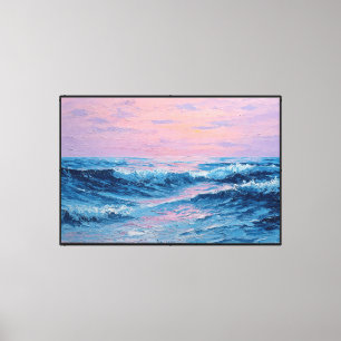 Sunset Ocean Wave Painting – Abstract Wall Art
