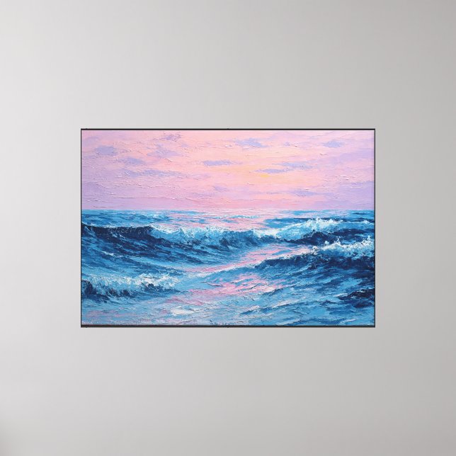 Sunset Ocean Wave Painting – Abstract Wall Art (Front)