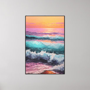 Sunset Ocean Waves – Abstract Wall Art