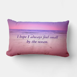 Sunset ocean with quote lumbar pillow