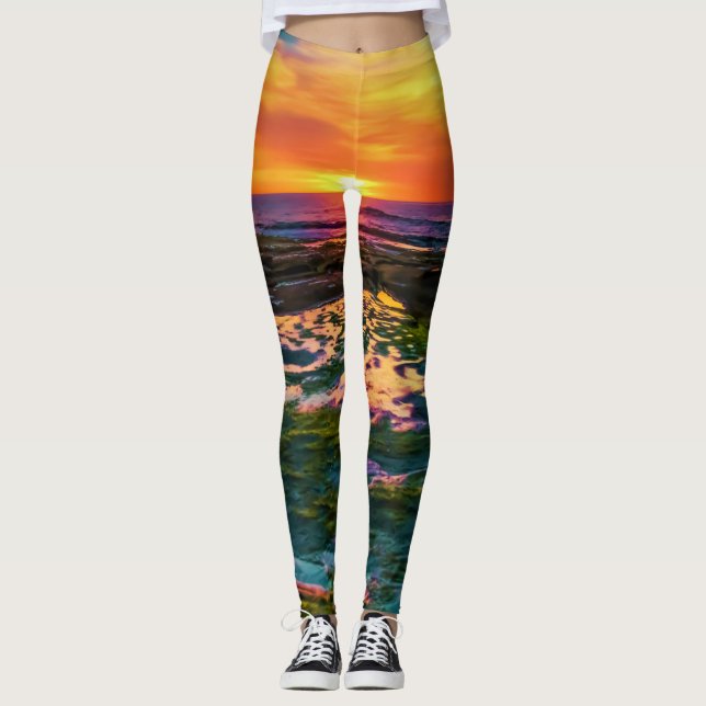sunset of color leggings (Front)