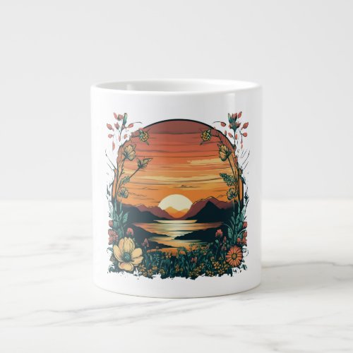 sunset of dream giant coffee mug