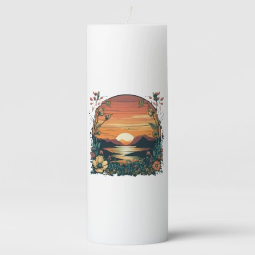 sunset of dream pillar candle