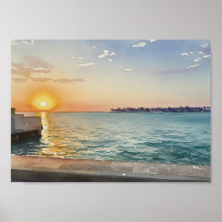 Sunset of the Harbor Poster