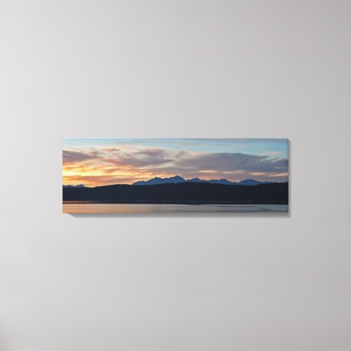 Sunset of the Olympic Mountains on Hood Canal WA Canvas Print