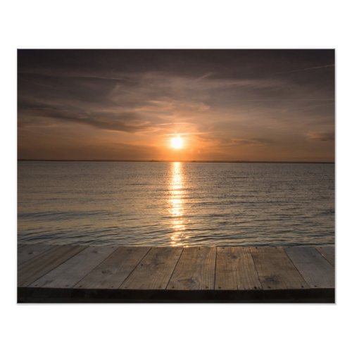 Sunset off of dock photo print