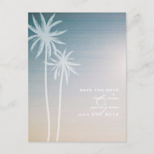 Sunset Ombré Beach Wedding Save The Date Announcement Postcard
