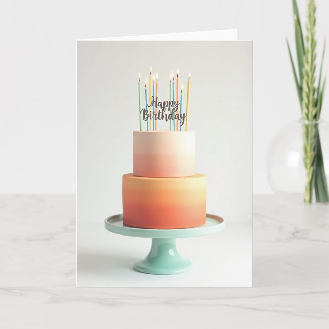Sunset Ombre Birthday Card (Front)