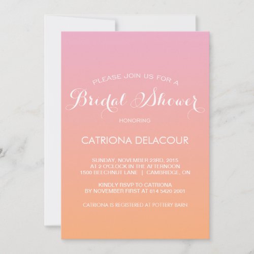 Sunset Ombre Gradient Bridal Shower Invitation