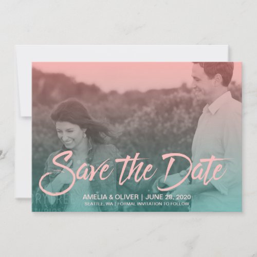 Sunset Ombre Gradient Photo Save the Date