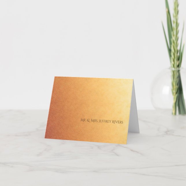 Sunset Ombre Gradient Simple Thank You Card (Front)