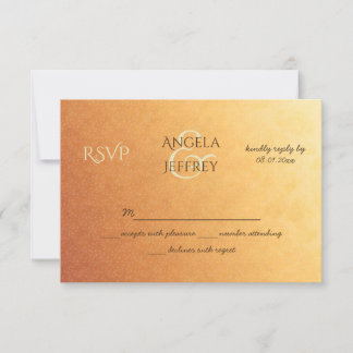 Sunset Ombre Gradient w/ tiny leaves pattern RSVP Card