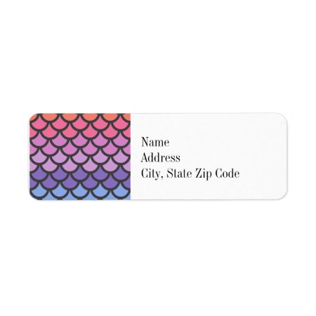 Sunset Ombre Mermaid Scales Label