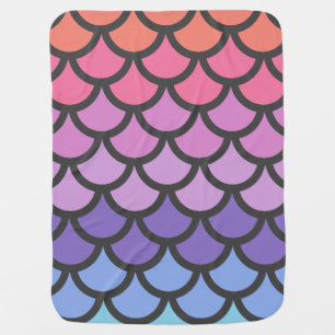 Sunset Ombre Mermaid Scales Stroller Blanket