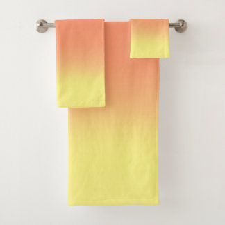 Sunset Ombre Orange & Yellow Bath Towel Set