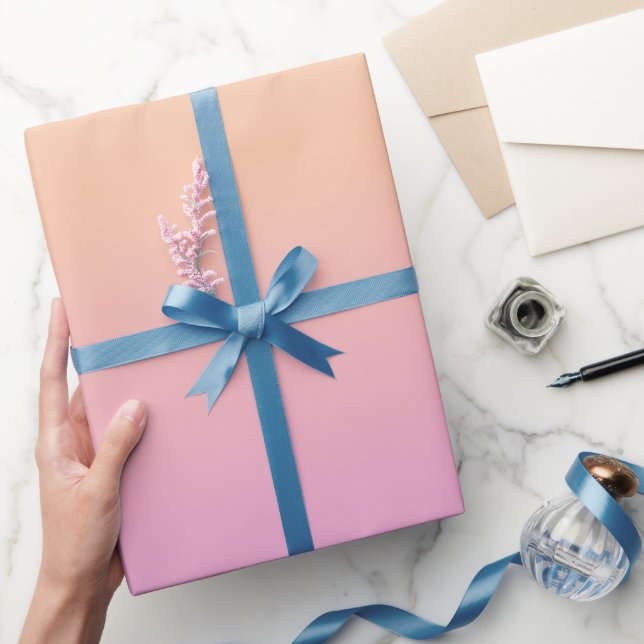Sunset Ombre Peach Pink Purple Wrapping Paper (Gifting)