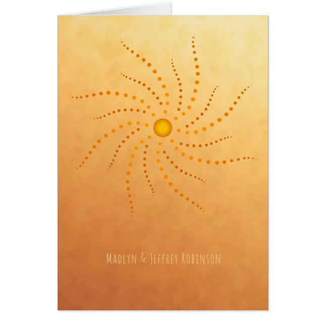 Sunset ombre rays of sunlight dots mandala cards (Front)