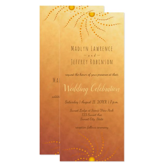 Sunset ombre sunny dots mandala wedding invitation