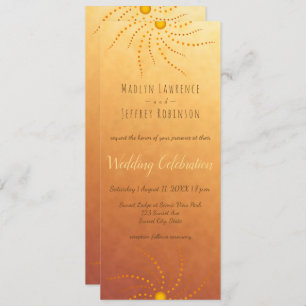 Sunset ombre sunny dots mandala wedding invitation
