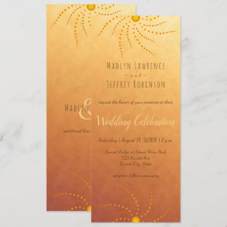 Sunset ombre sunny dots mandala wedding invitation