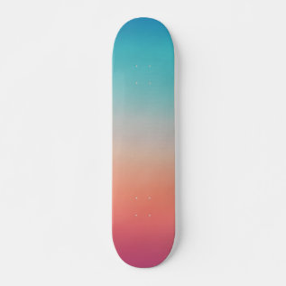 Sunset Ombre Turquoise To Pink Skateboard at Zazzle