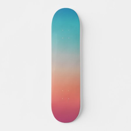 Sunset Ombre Turquoise To Pink Skateboard
