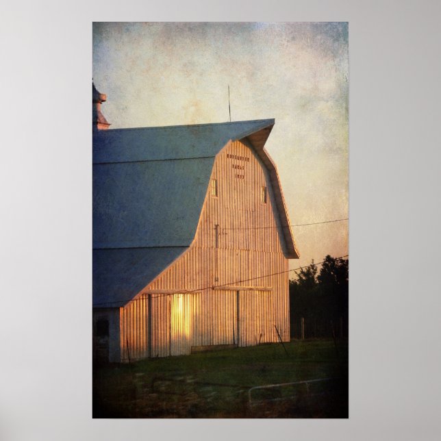 Sunset on a Barn Poster (Front)