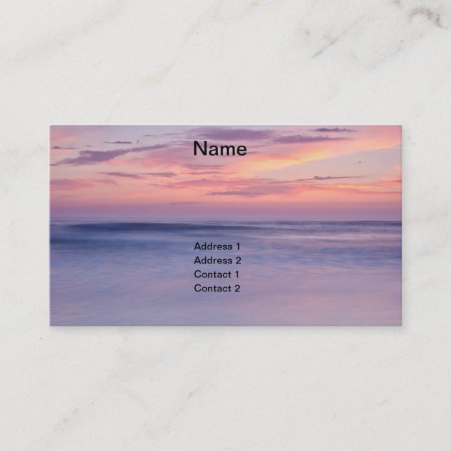 Sunset on a beach business card (Front)