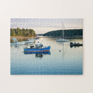 Sunset on a Maine cove Jigsaw Puzzle
