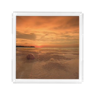 Sunset On A Thai Beach Acrylic Tray