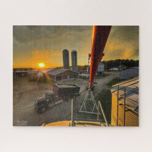 Sunset On An Alberta Farm Jigsaw Puzzle