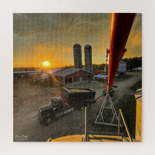 Sunset On An Alberta Farm Jigsaw Puzzle