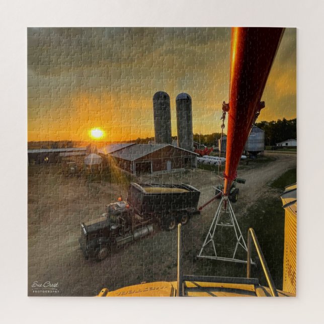 Sunset On An Alberta Farm Jigsaw Puzzle (Vertical)
