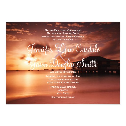 Sunset Beach Wedding Invitations 3