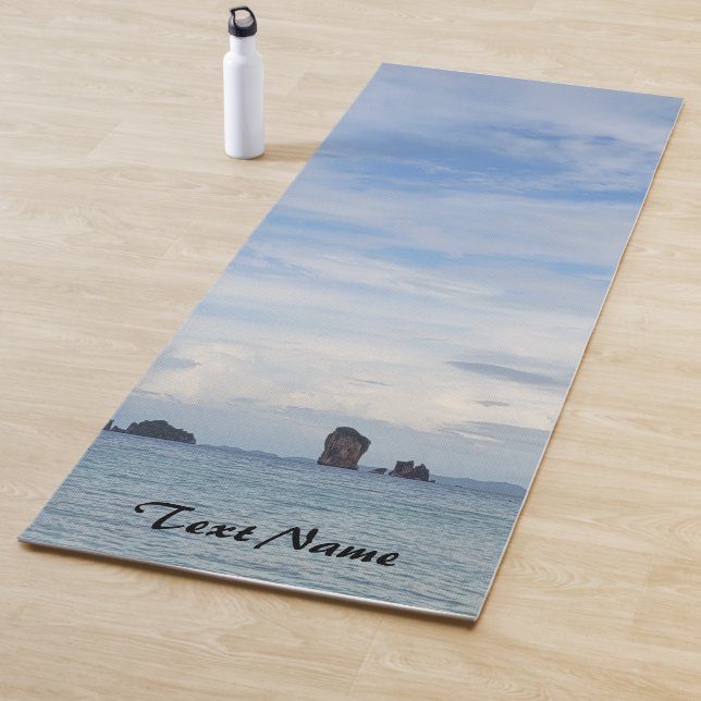 Sunset on beach ocean view  Personalized name Yoga Mat (In Situ)