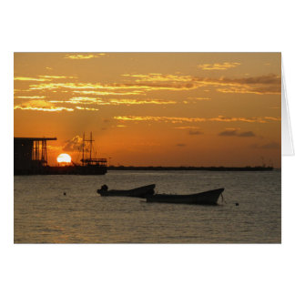 Sunset on Cozumel Waterfron Cards