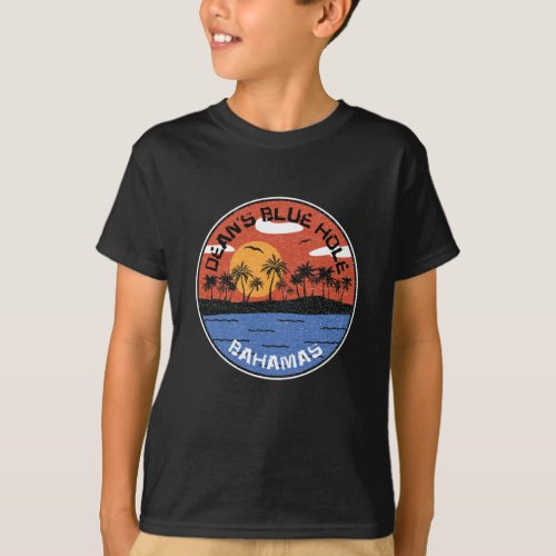 Sunset On Deans Blue Hole Bahamas T_Shirt