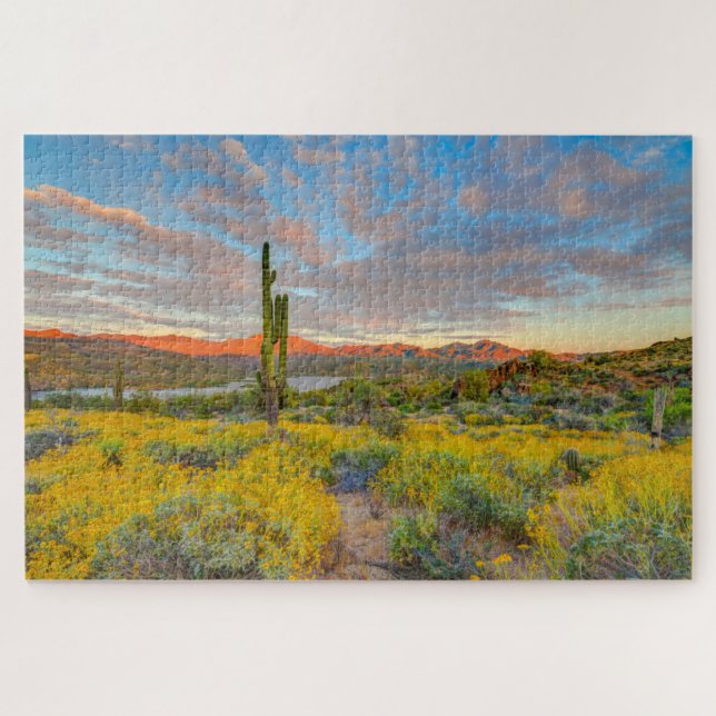 Sunset on Desert Landscape Jigsaw Puzzle (Horizontal)