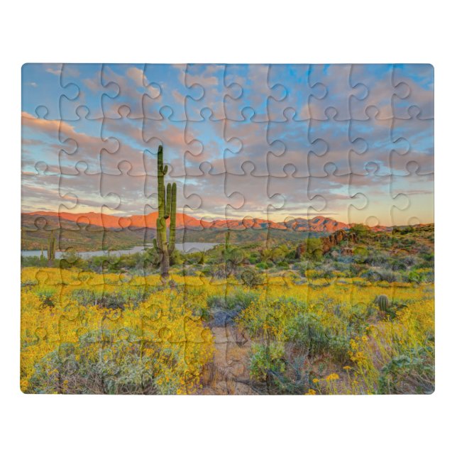 Sunset on Desert Landscape Jigsaw Puzzle (Puzzle Horizontal)