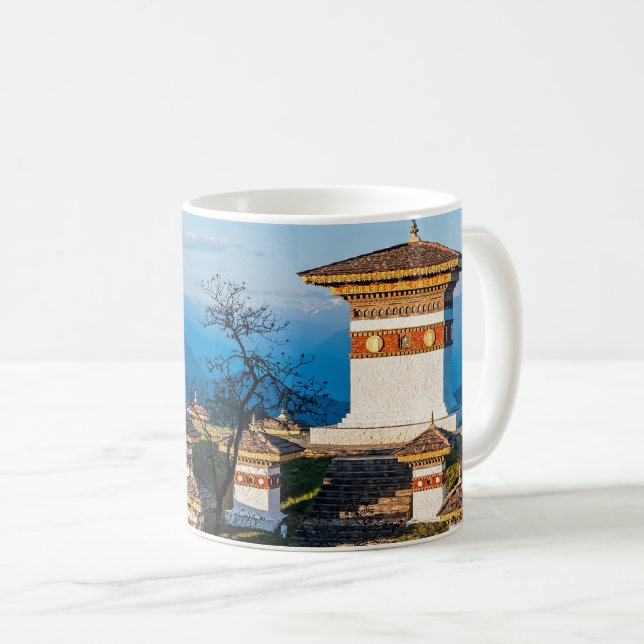 Sunset on Dochula Pass - Bhutan, Himalaya Coffee Mug (Front Right)
