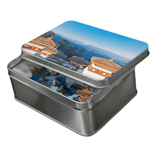 Sunset on Dochula Pass - Bhutan, Himalaya Jigsaw Puzzle (Lid Open)
