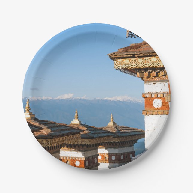Sunset on Dochula Pass - Bhutan, Himalaya Paper Plates (Front)