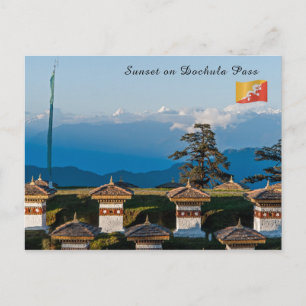 Sunset on Dochula Pass - Bhutan, Himalaya Postcard