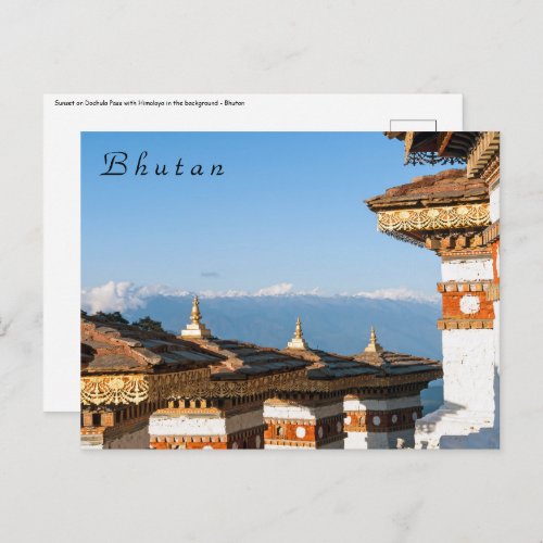 Sunset on Dochula Pass _ Bhutan Himalaya Postcard