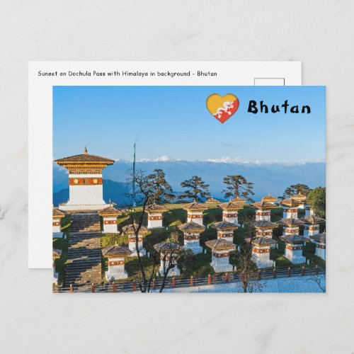 Sunset on Dochula Pass _ Bhutan Himalaya Postcard