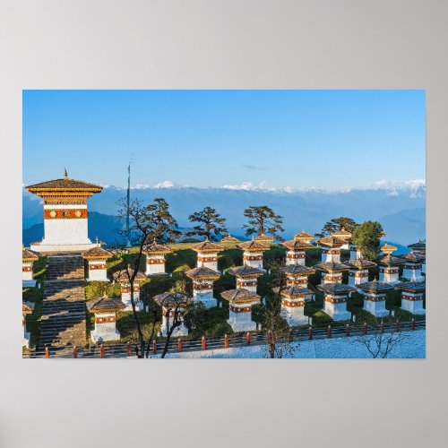 Sunset on Dochula Pass _ Bhutan Himalaya Poster